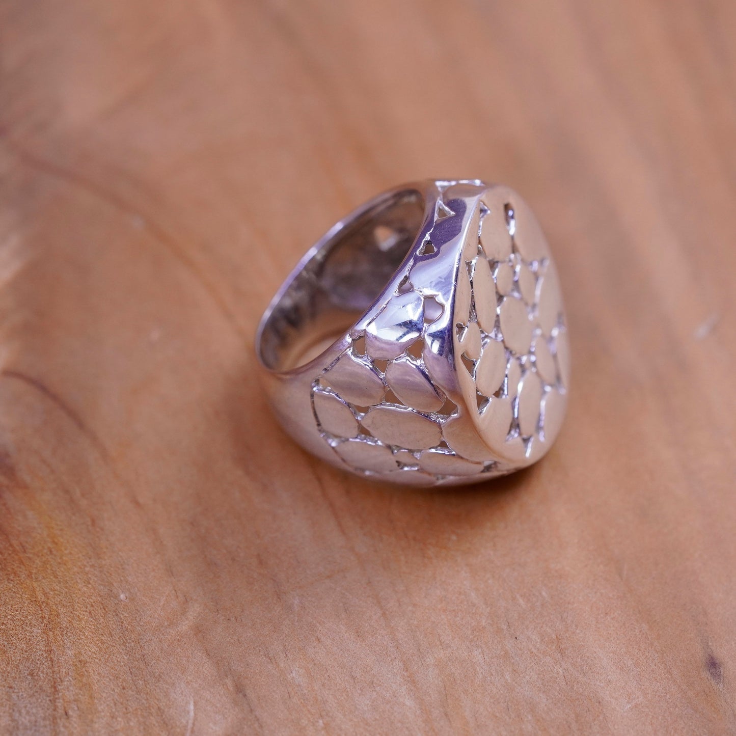 Size 6.25, Sterling silver handmade ring, southwestern, 925 filigree band