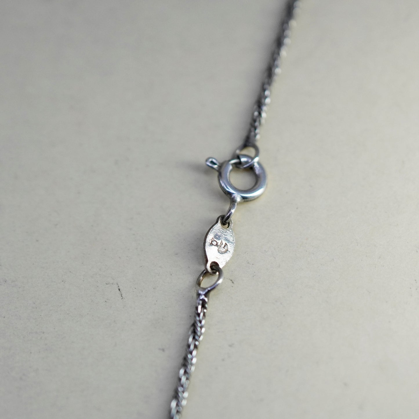 18”, 1.6mm, Vintage Italy sterling silver chain, 925 wheat necklace