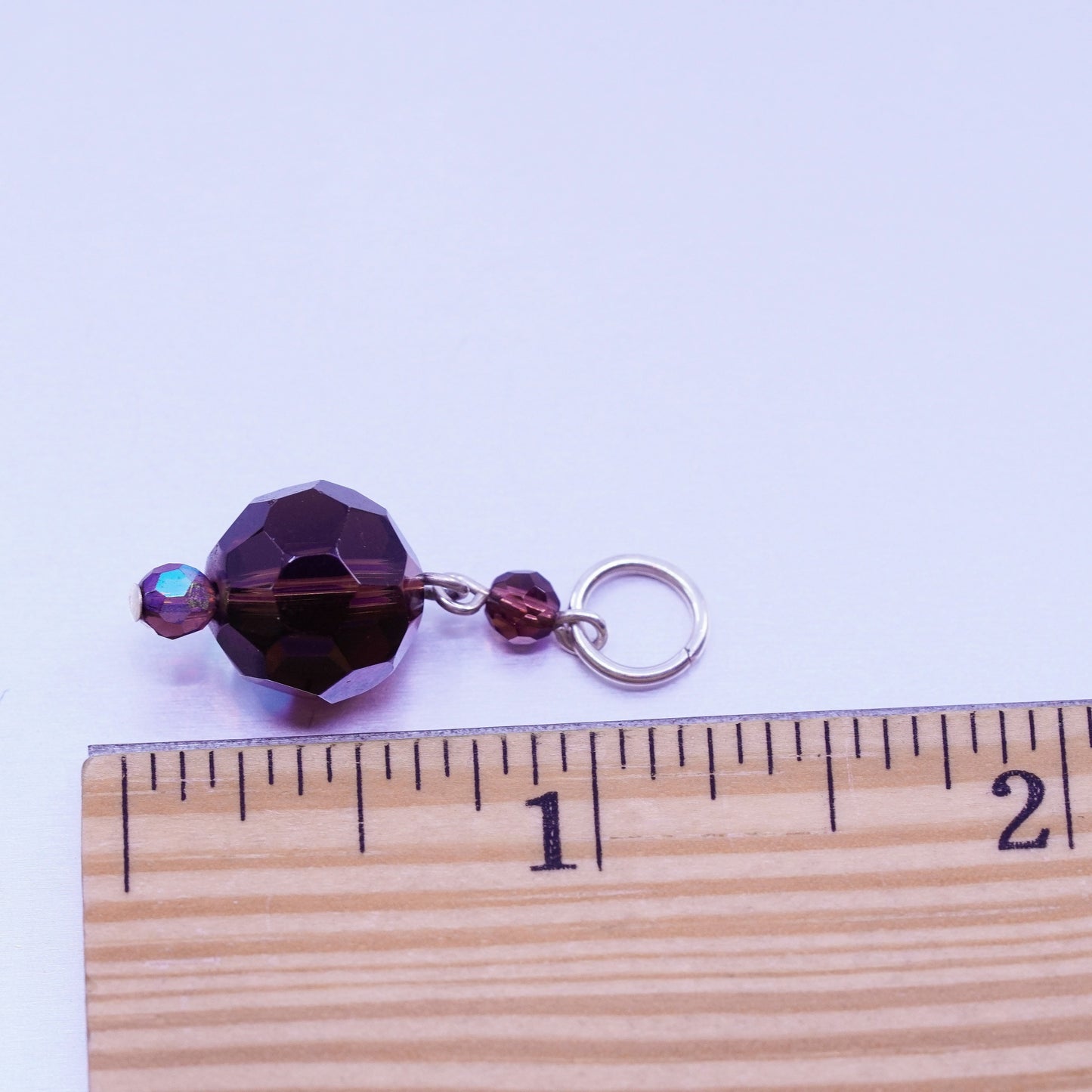 Italian sterling 925 silver pendant charm with glass bead