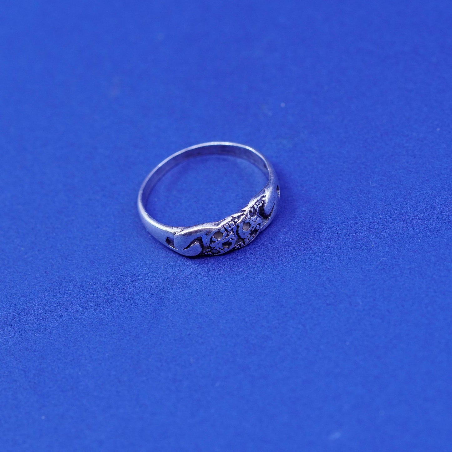 Size 8.5, vintage Sterling silver handmade ring, 925 chain band