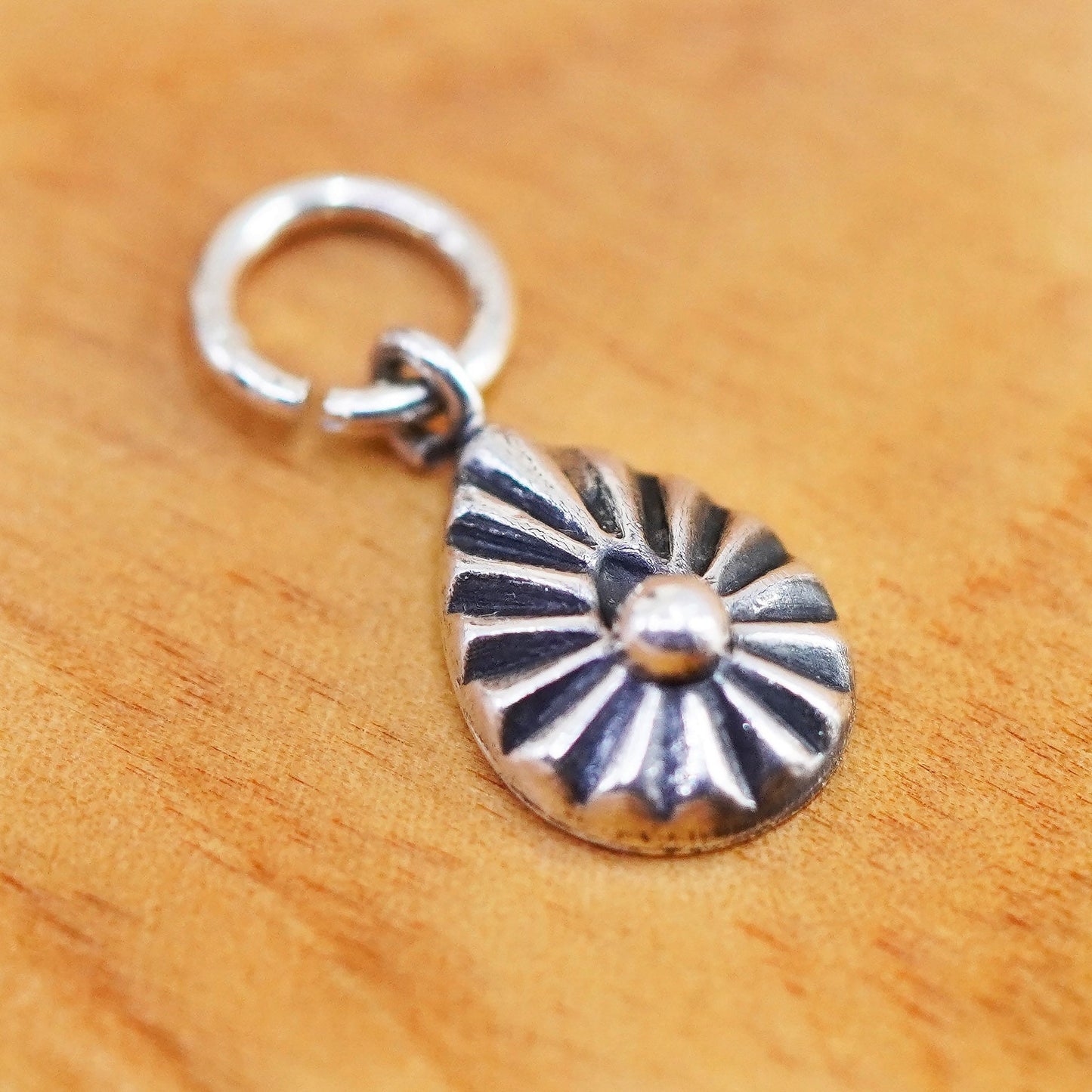 Vintage Sterling silver handmade charm, Mexico 925 teardrop pendant