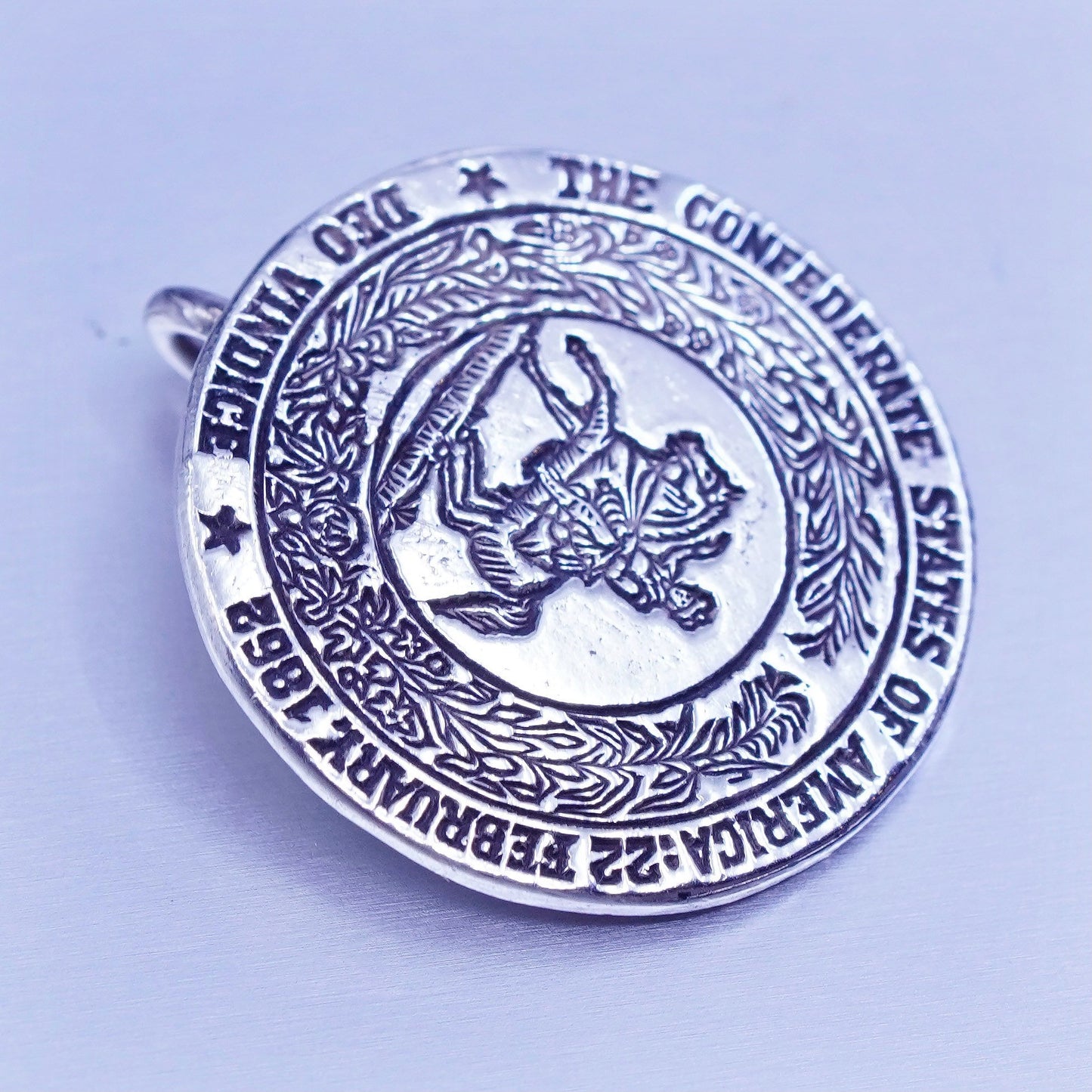 sterling 925 silver confederate states of america deo sterling charm pendant