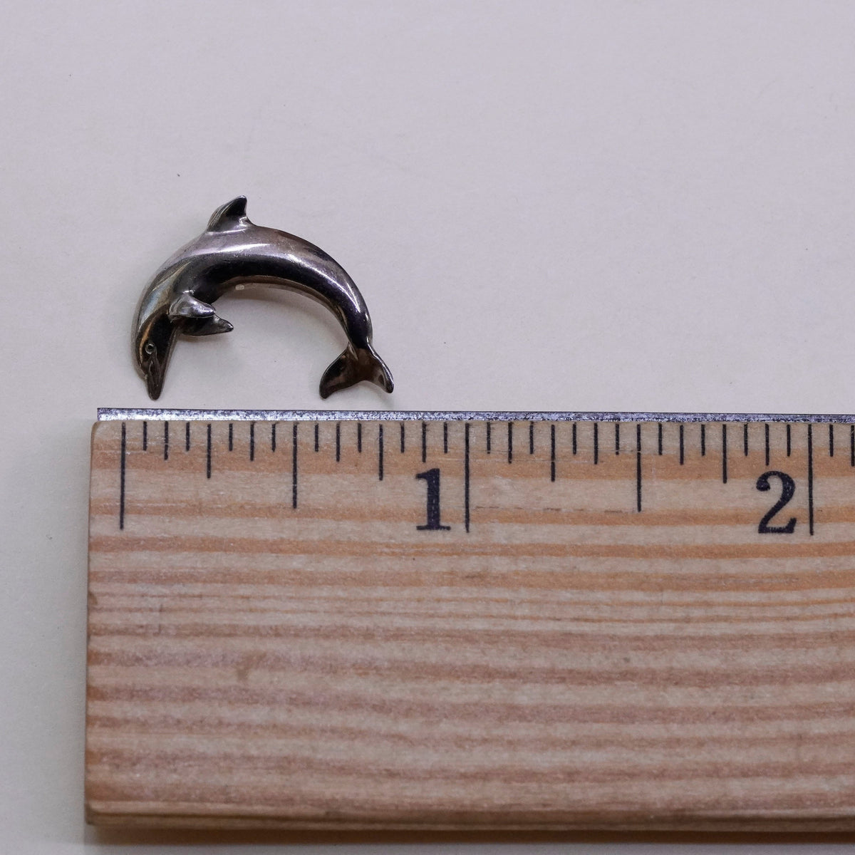 Vintage Sterling silver handmade pendant, 925 dolphin charm