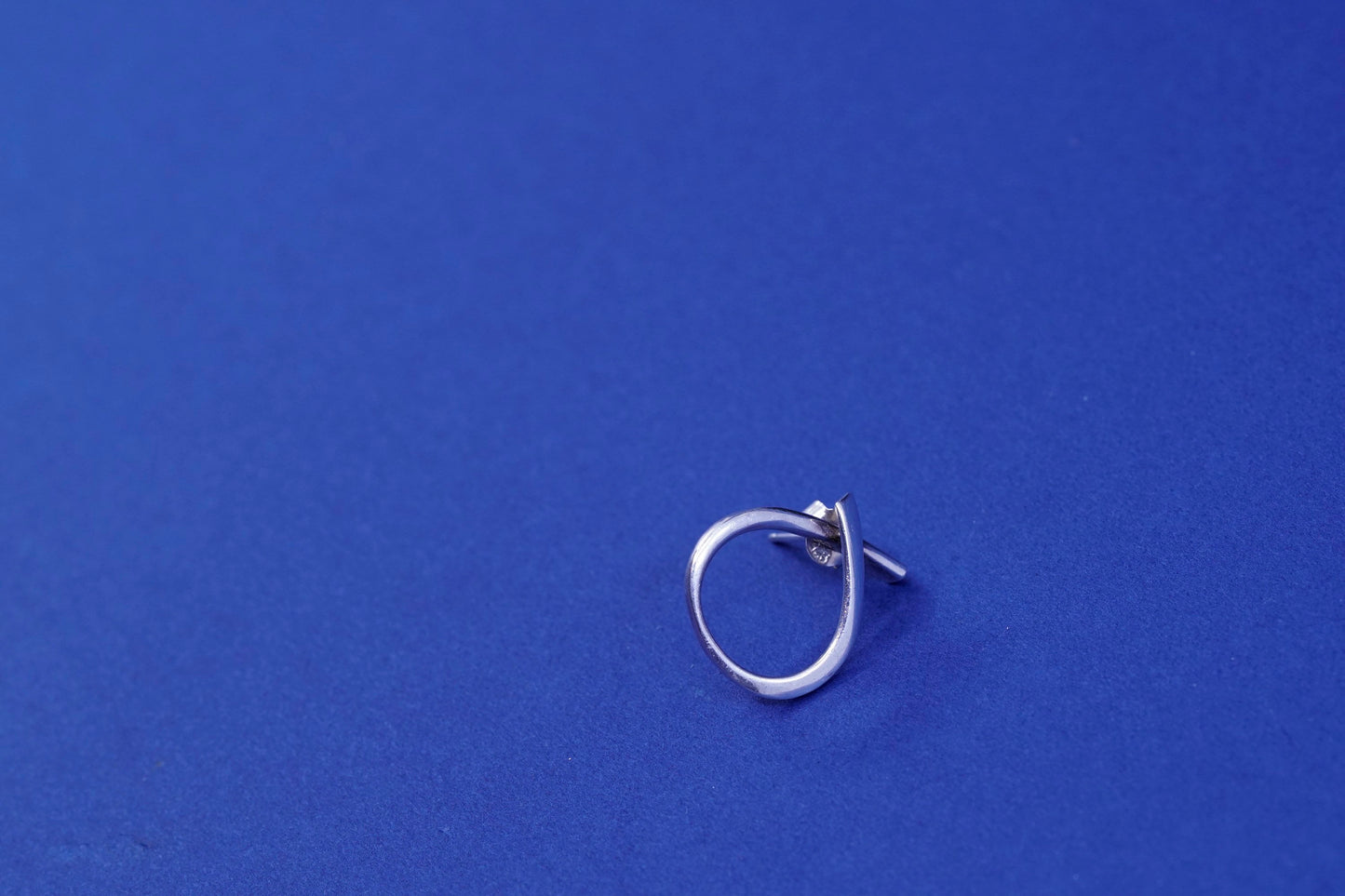 Vintage Sterling silver handmade earrings, modern 925 teardrop studs