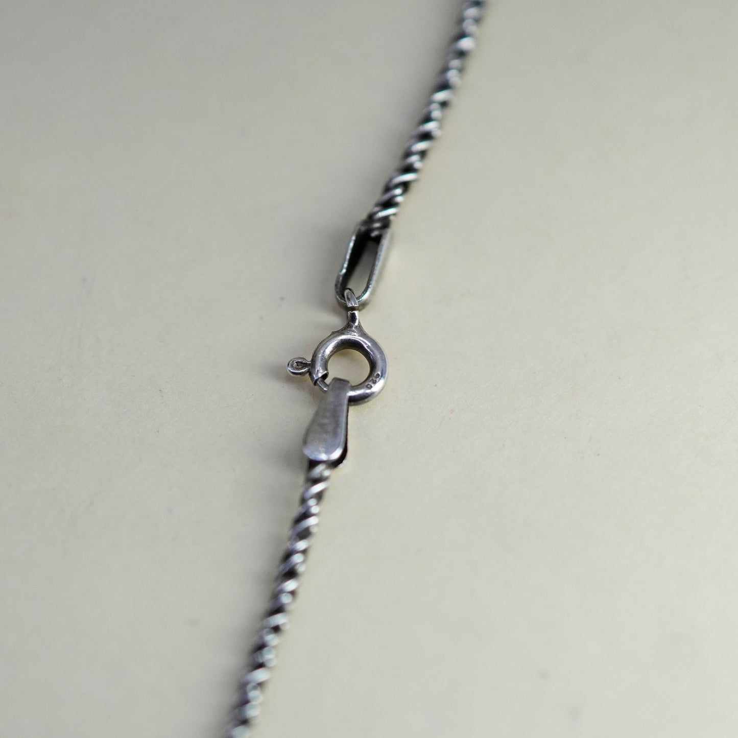 24”, 1.6mm, vintage Sterling silver necklace, 925 rope chain