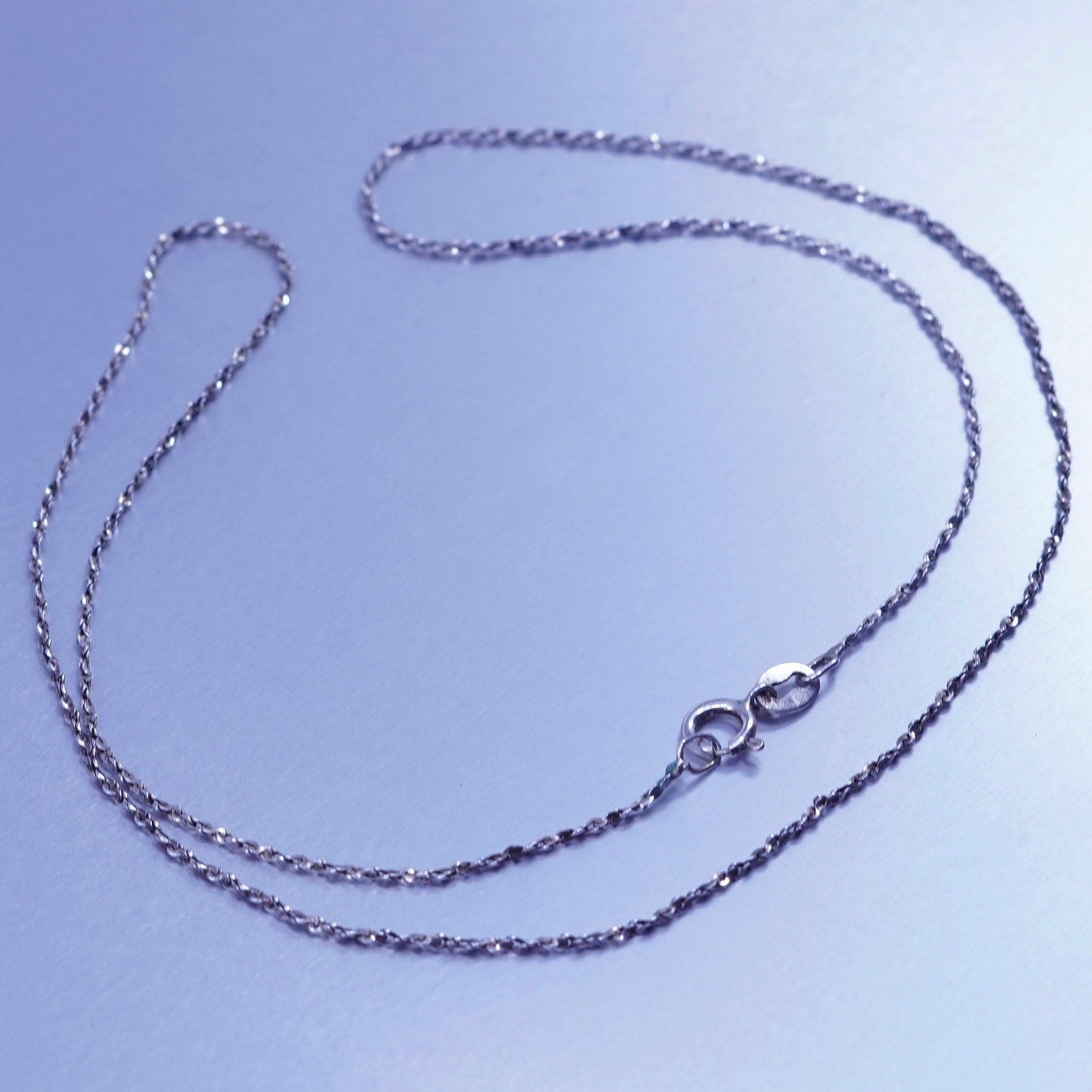 18” 1mm, vintage Italy Sterling 925 silver twisted s link chain necklace