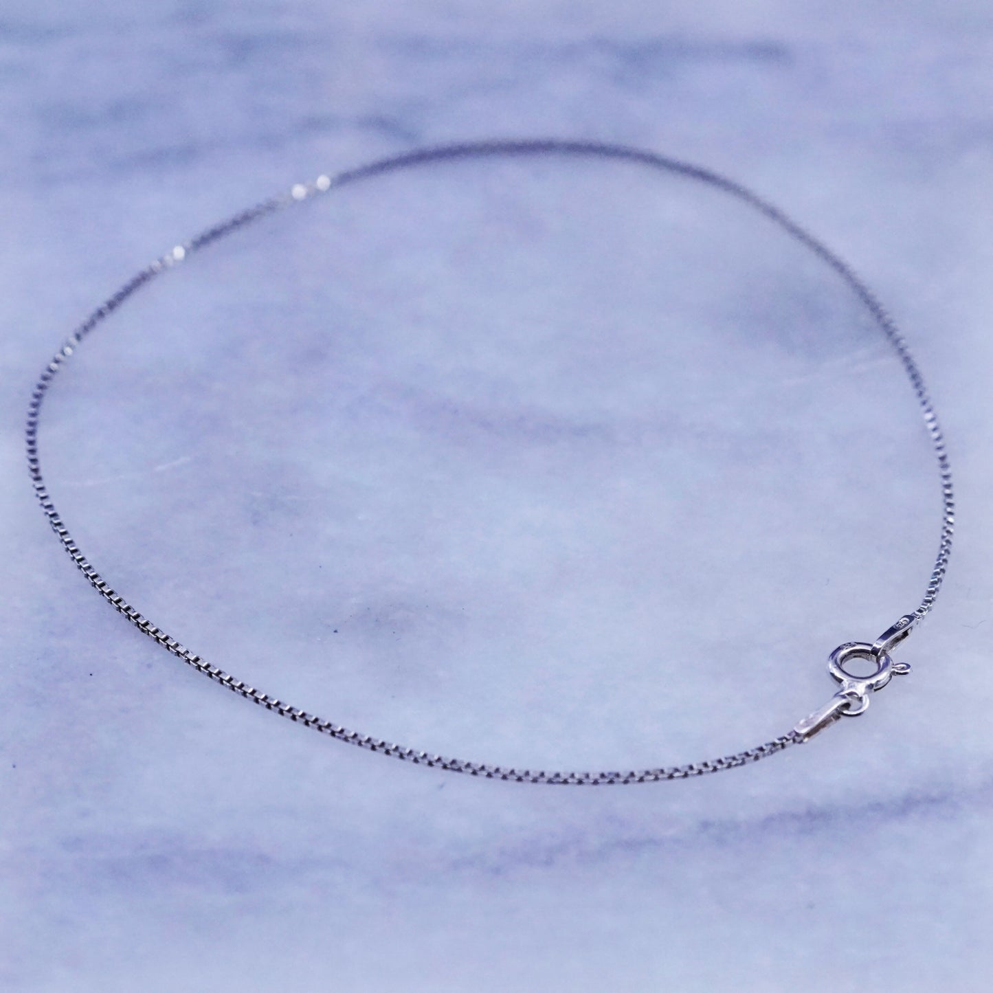 9”, 1mm, vintage Sterling silver handmade bracelet, 925 box chain anklet