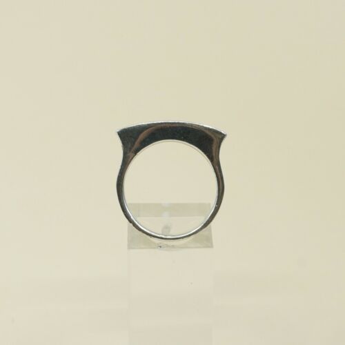 Sz 9, Vtg Sterling Silver Handmade Ring, 925 Silver Band marcasite inlay