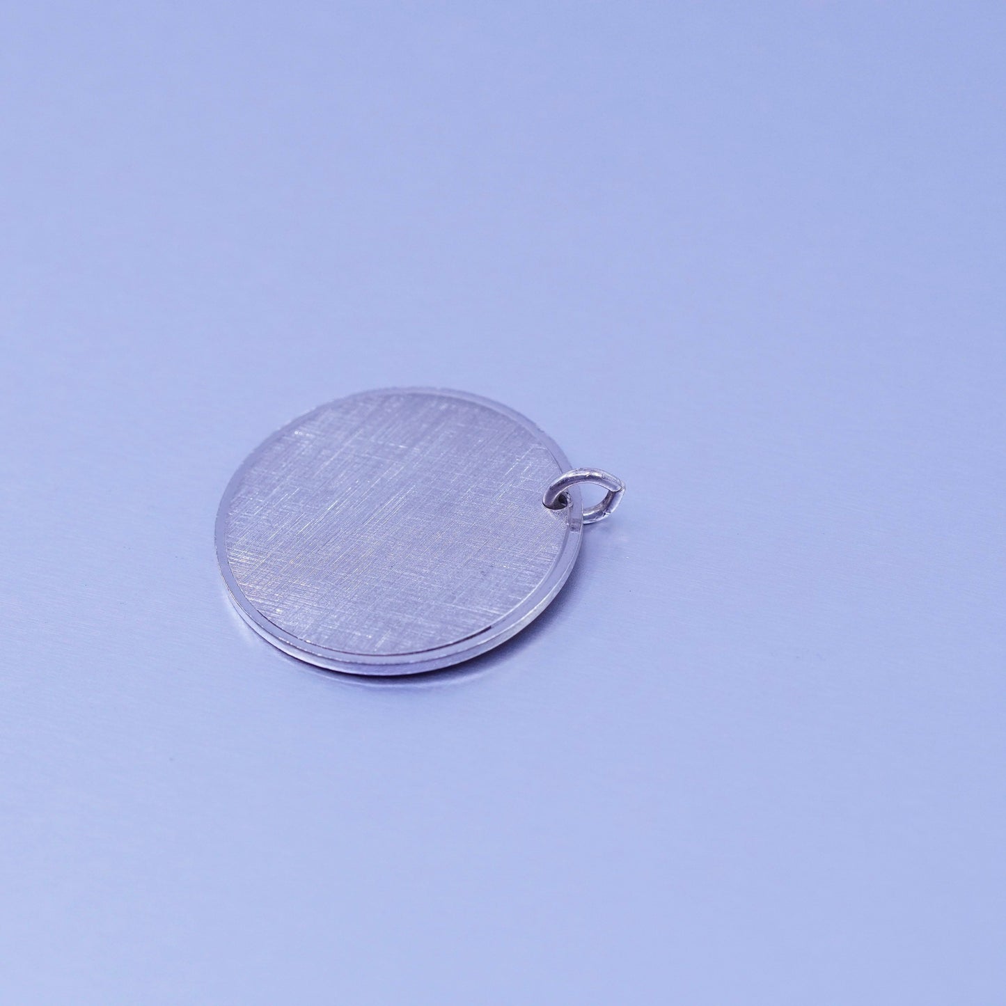 Vintage sterling 925 silver handmade tag pendant, stamped Sterling Anson
