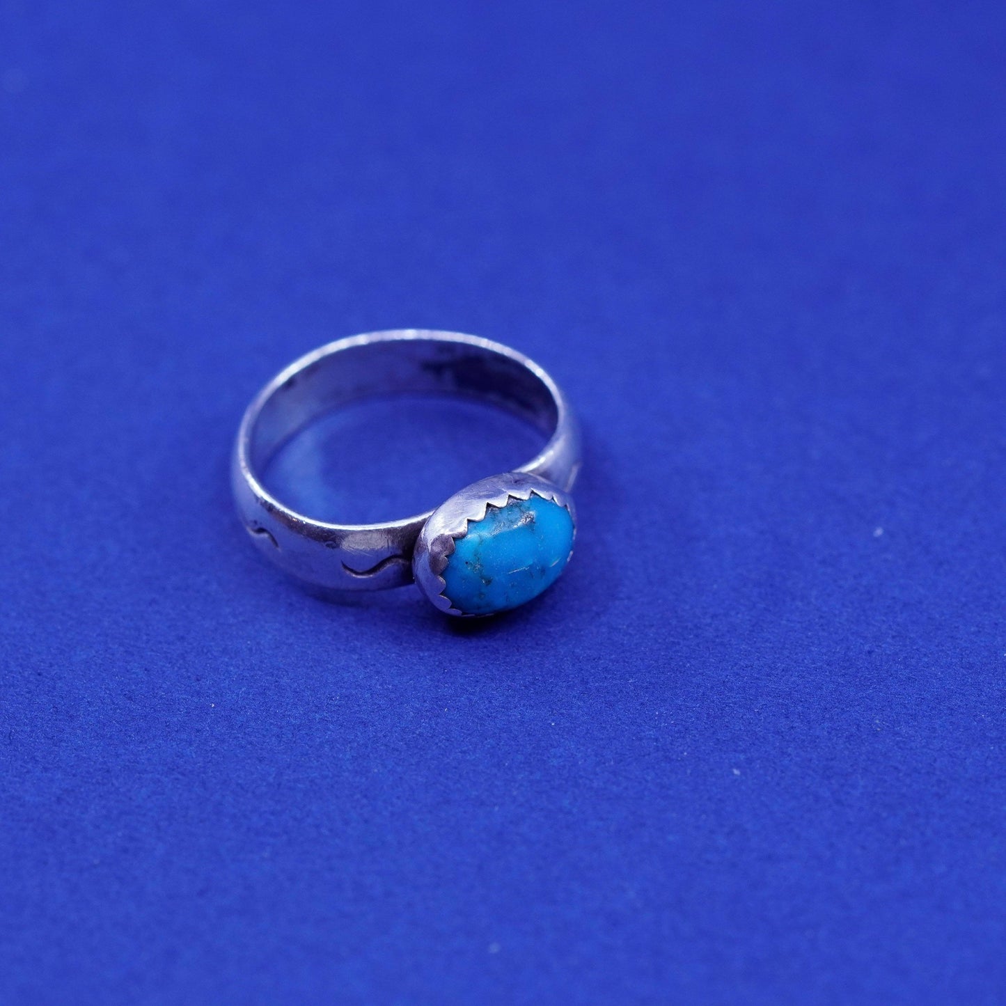 Size 1.5, Sterling silver ring, Native American southwestern 925 band turquoise