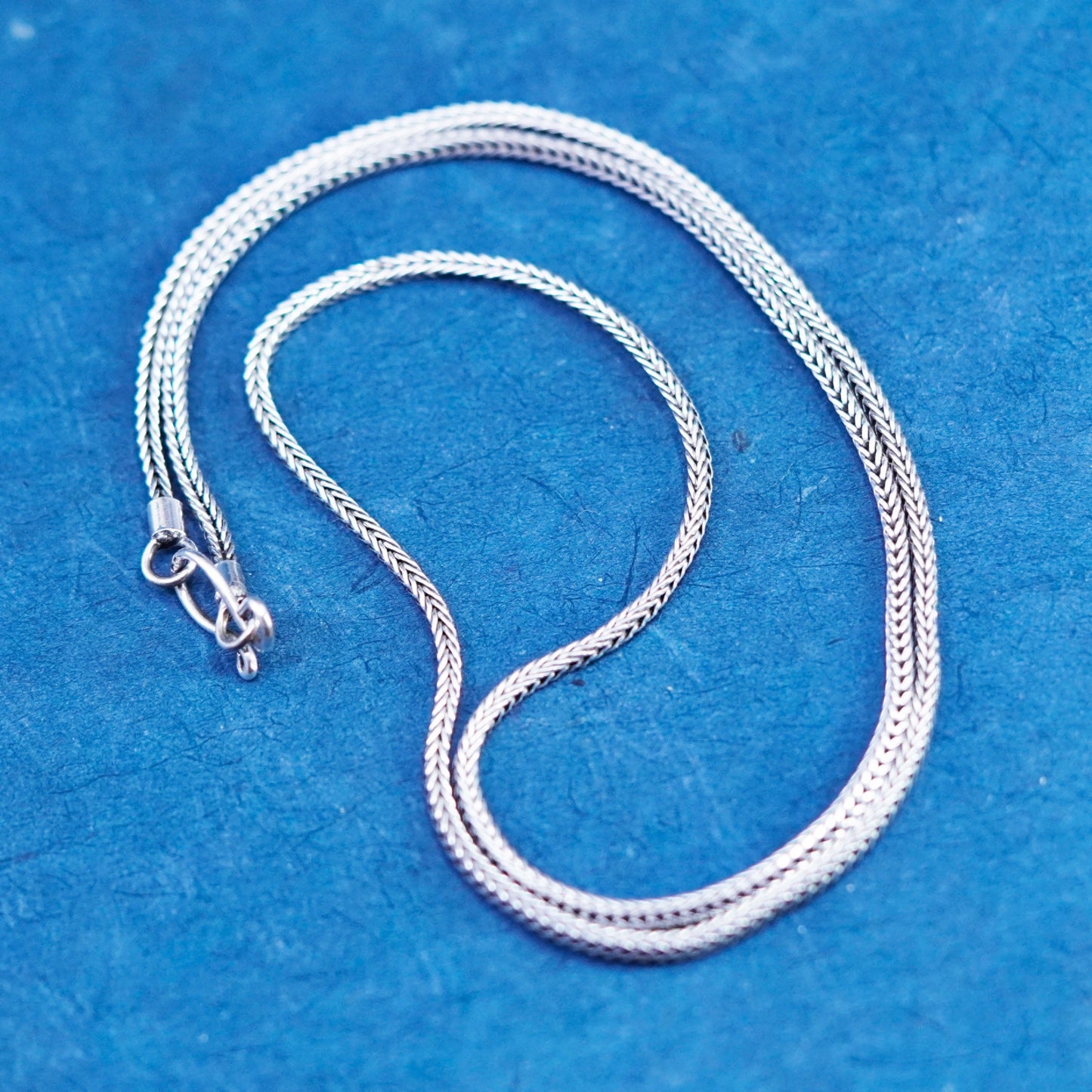 18”, 2mm, vintage Sterling silver necklace, 925 Handmade wheat chain