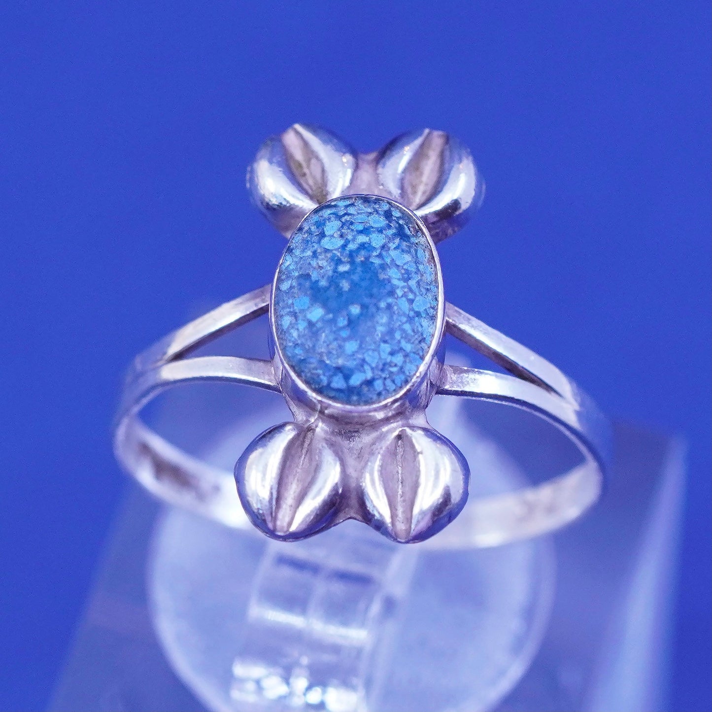 Size 6.5, Sterling silver ring Native American southwestern 925 band turquoise