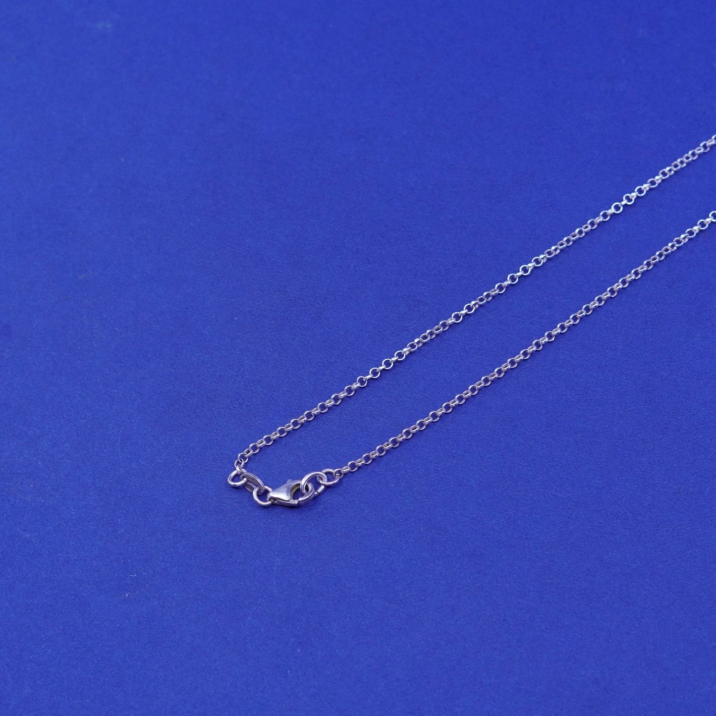 17”, vintage sterling silver handmade necklace, 925 circle pendant