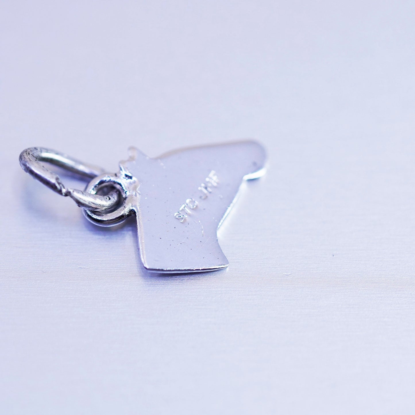 Antique Sterling silver handmade simple 925 horse charm pendant