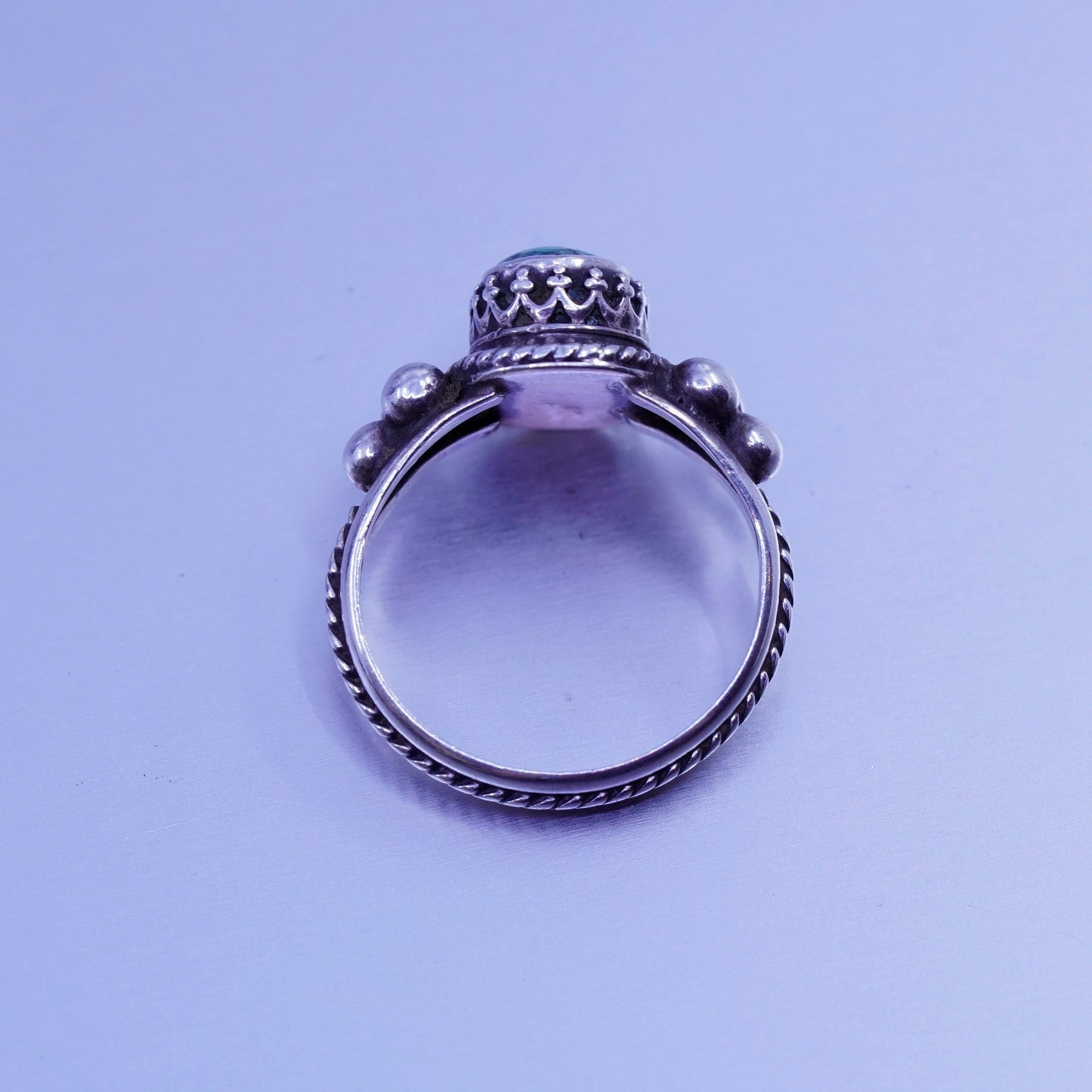 Size 8.5, Native American navajo Sterling 925 silver ring kingman turquoise