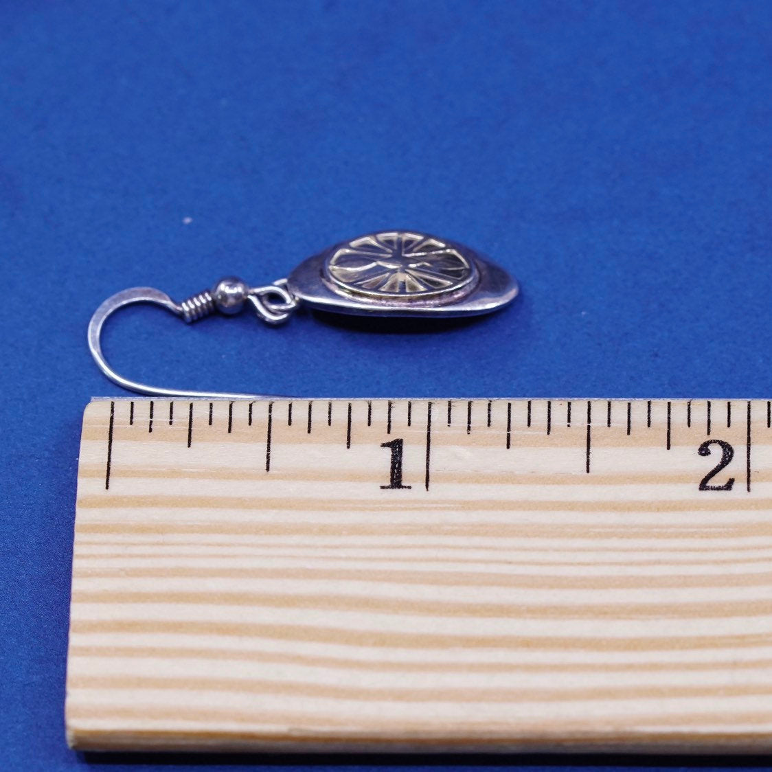 Navajo T.C. Case & Co Earrings 14k Gold and Sterling Silver Curved Egg Drops