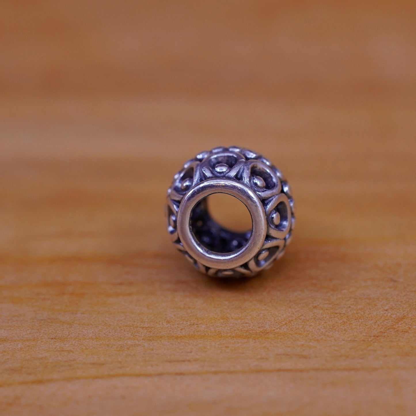 Vintage ALE Sterling silver handmade pendant, filigree 925 bead charm