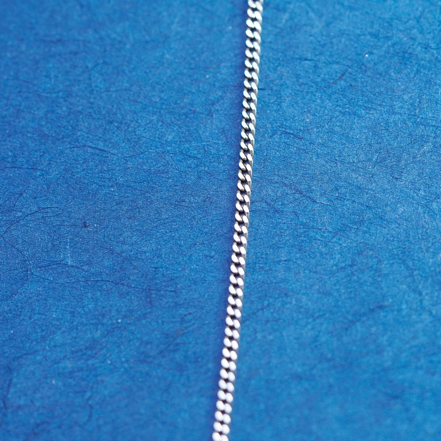 16+2”, 1mm, vintage Italy Sterling silver necklace, 925 curb chain