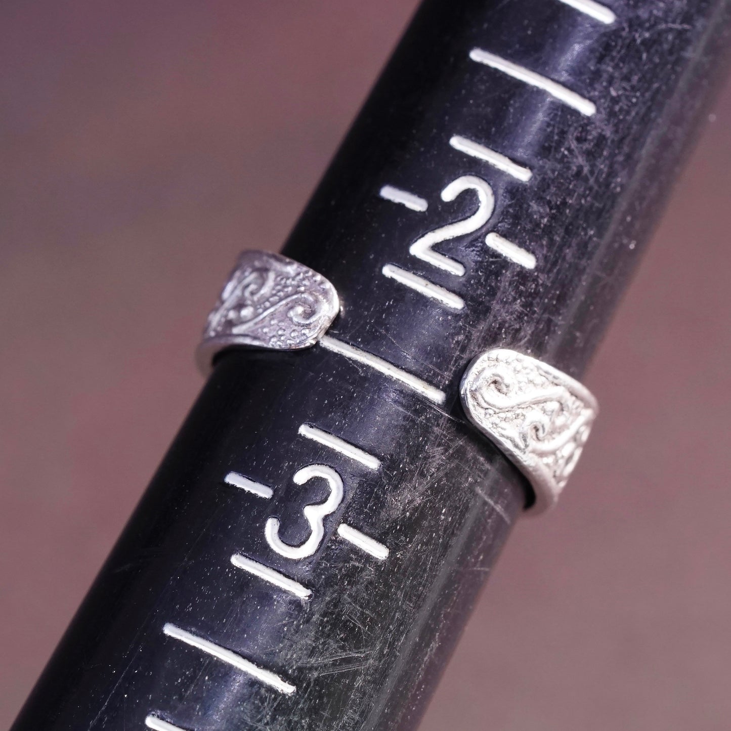 Size 2.25, vintage Sterling silver handmade ring, 925 swirl textured band