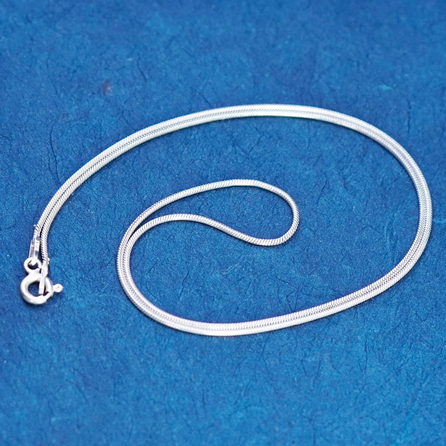 16”, 1mm, vintage Sterling silver handmade necklace, 925 snake chain