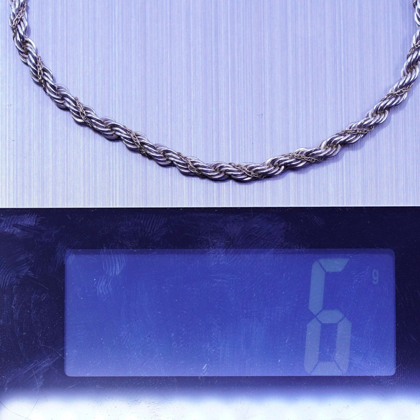7”, 3mm, Sterling 925 silver handmade rope bracelet with 14K circle chain