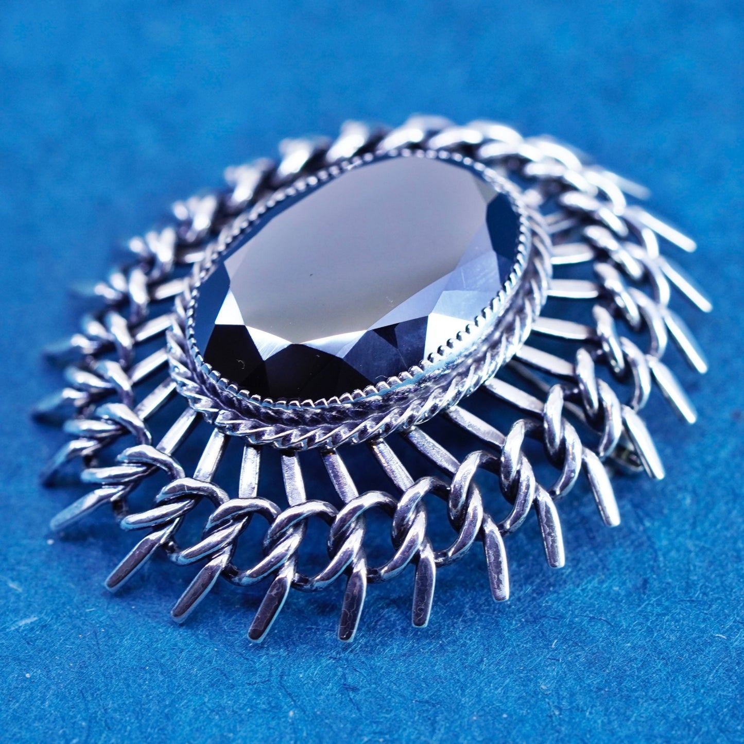 Vintage danecraft sterling 925 silver handmade brooch with dandelion loop pin