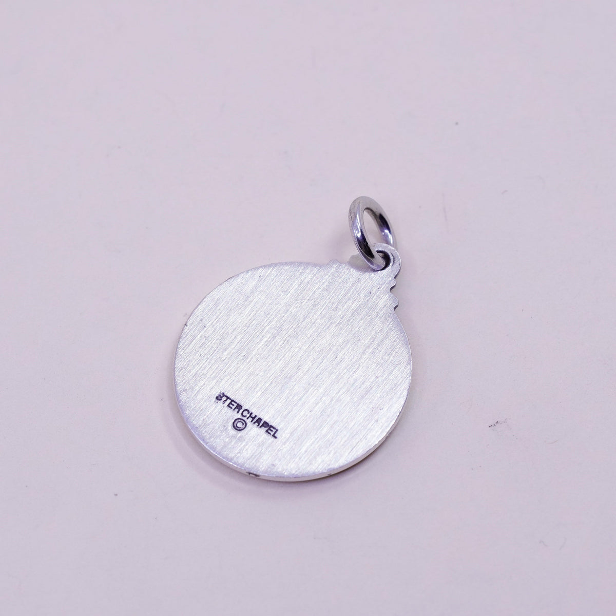 Vintage sterling 925 silver tag charm pendant with “Saint Dominic pray us”