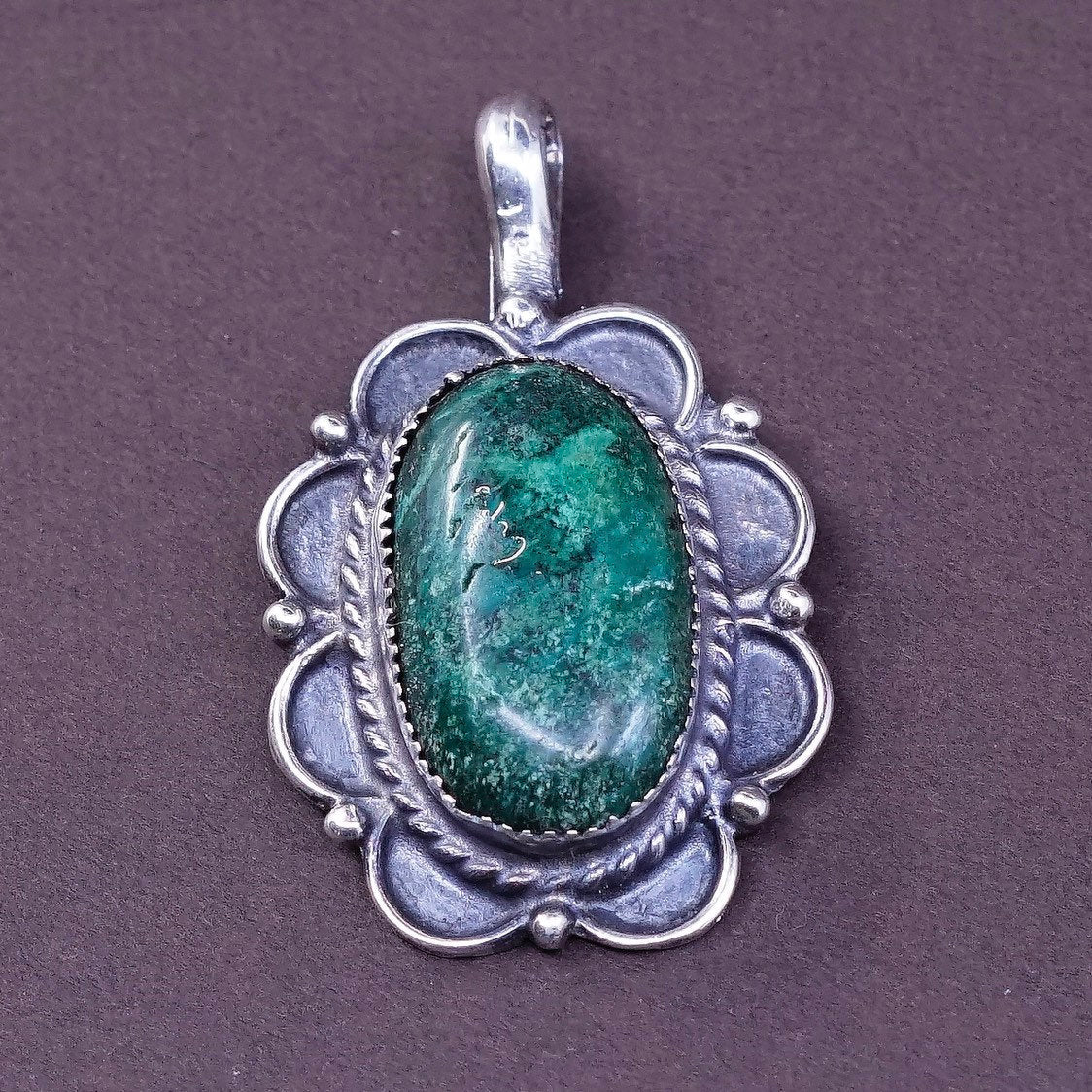 VTG Native American Sterling silver pendant, Navajo jewelry, 925 w/ turquoise