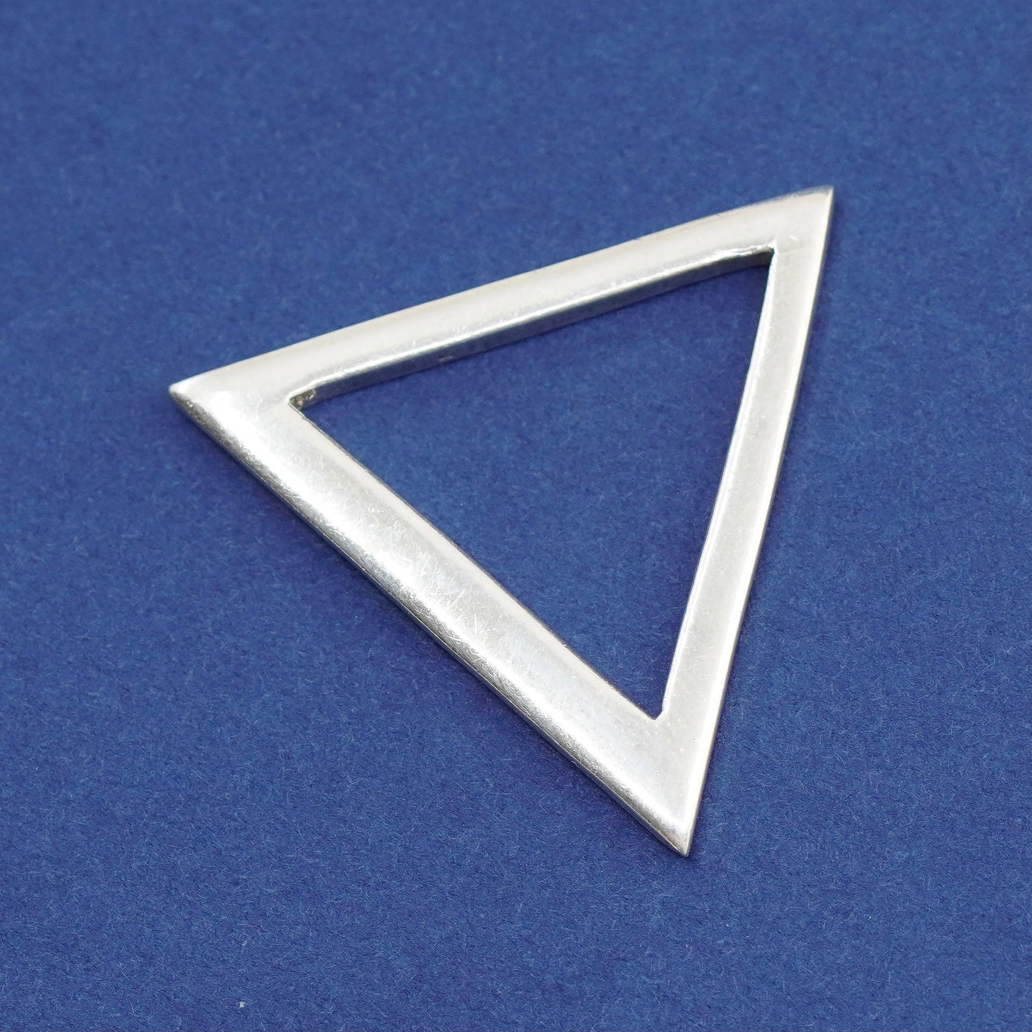 Vintage Sterling silver handmade pendant, simple 925 triangular