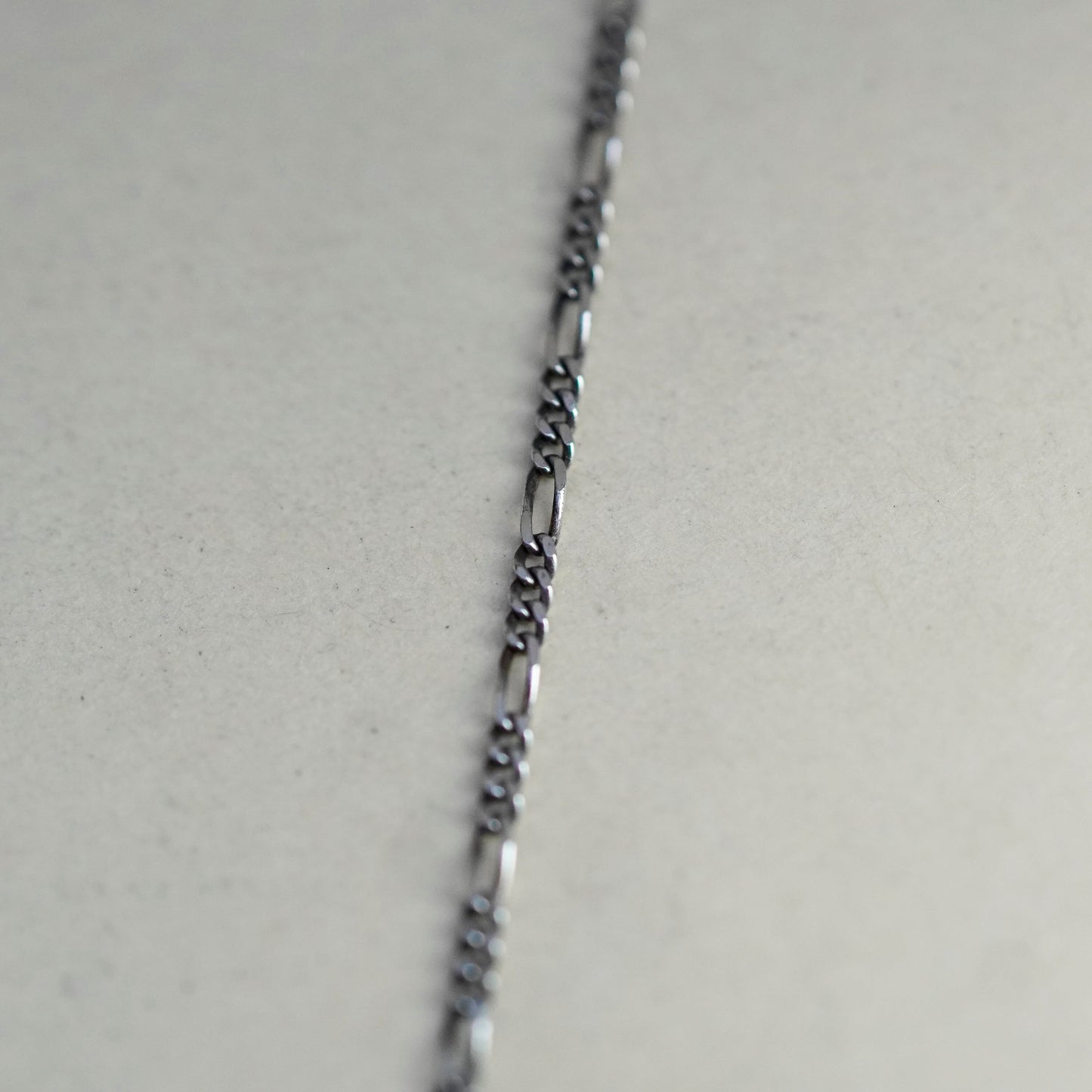 18”, 1.6mm, Vintage sterling silver figaro chain, 925 men’s necklace
