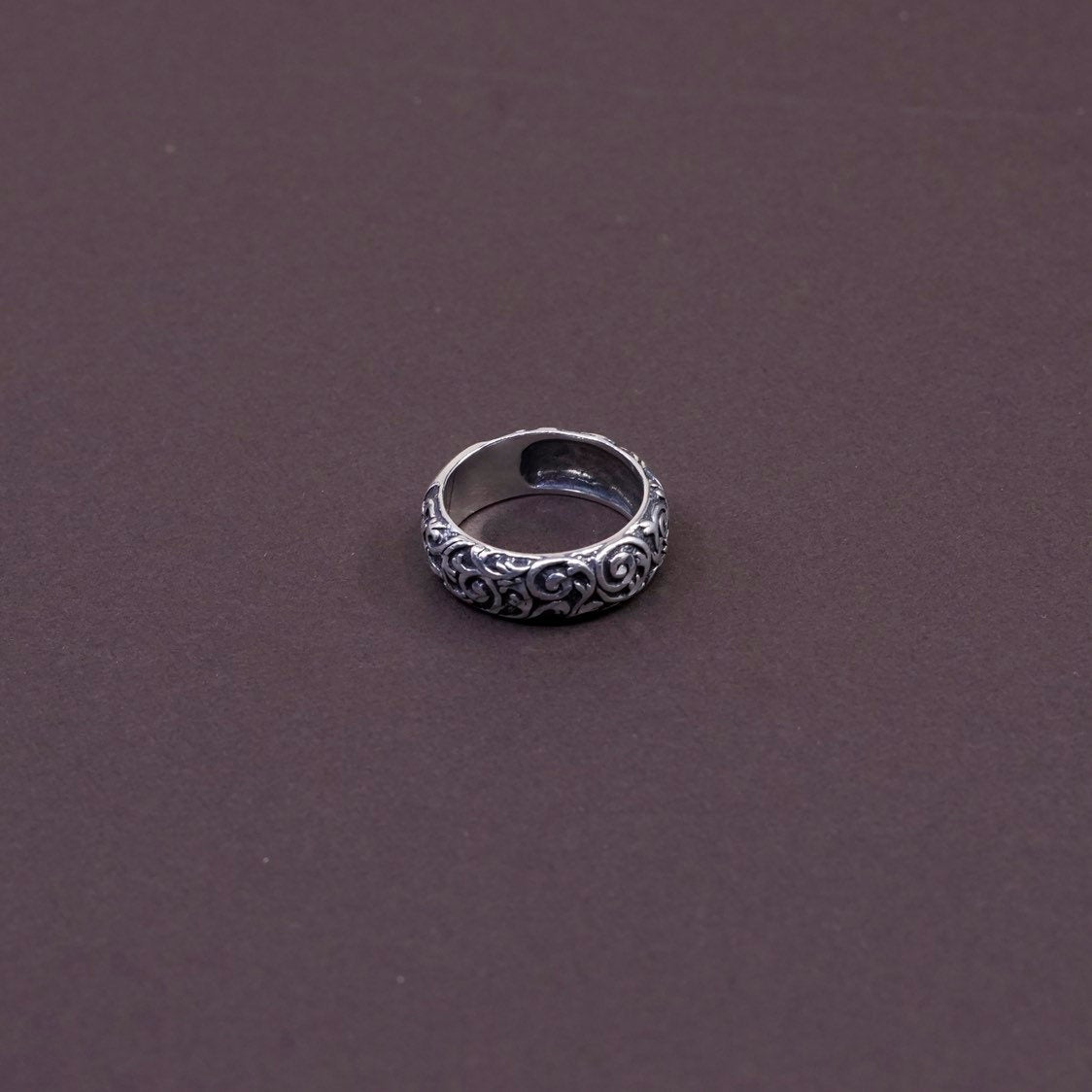 sz 6, vtg carolyn pollack relios Sterling silver handmade ring, 925 flower band
