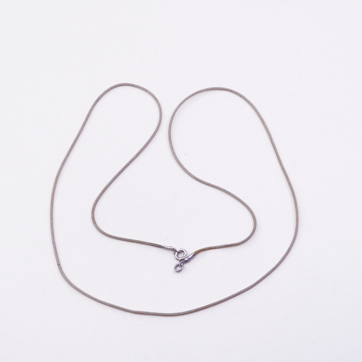 27”, 1mm, Vintage linen thread chain, necklace with sterling 925 silver clasp