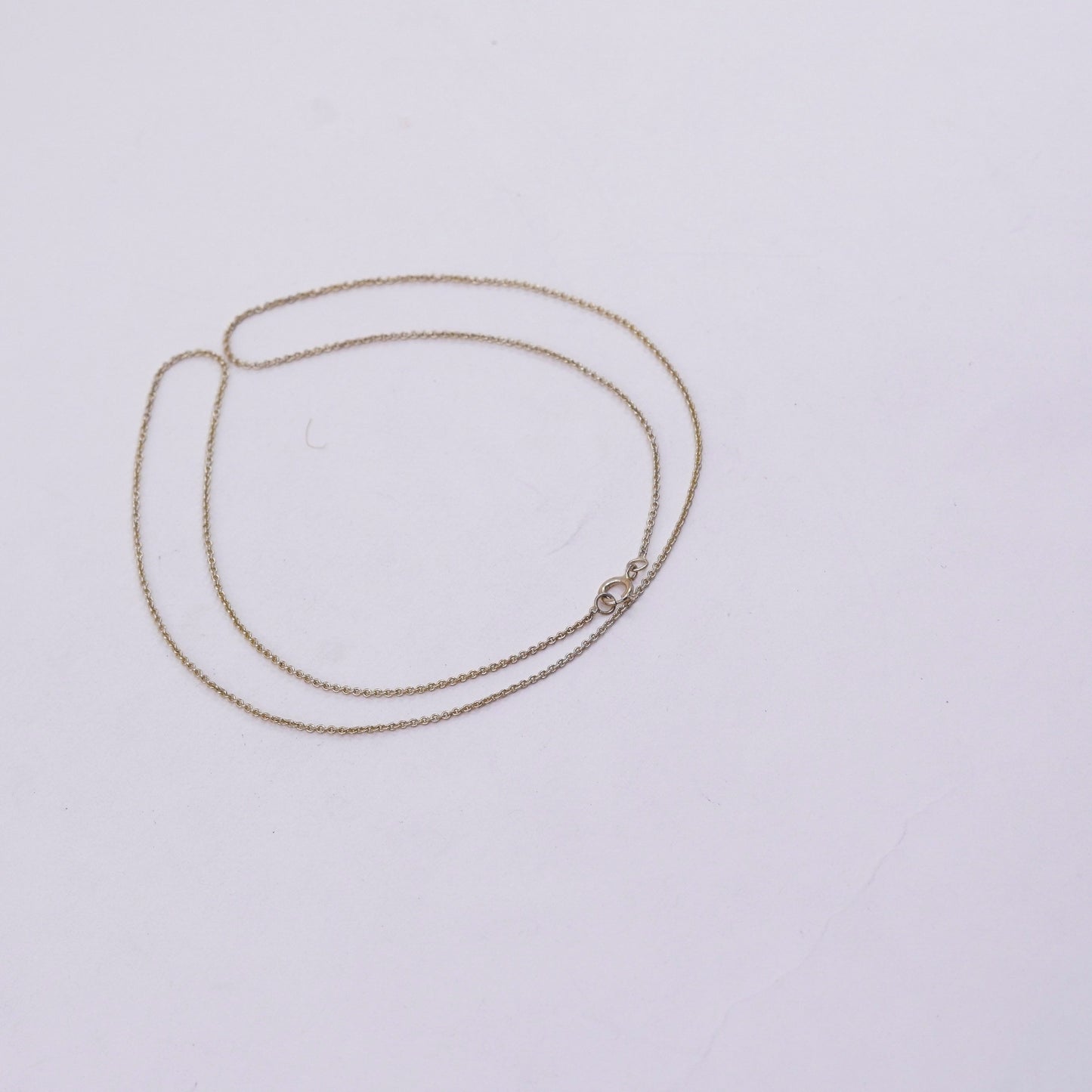 18”, 1mm, vintage vermeil gold over Sterling silver necklace, 925 circle chain