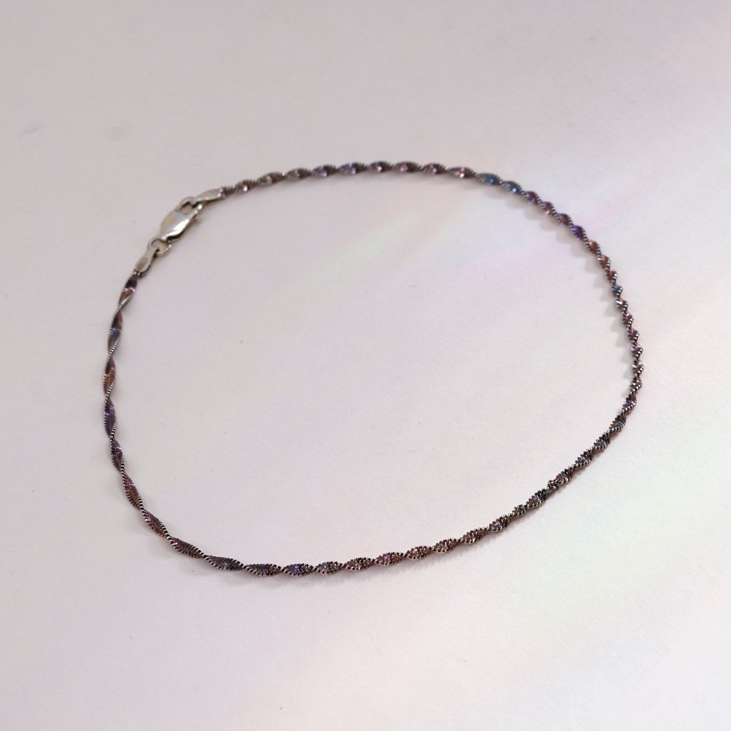 10”, vermeil gold over sterling silver abort bracelet, 925 twisted bar anklet