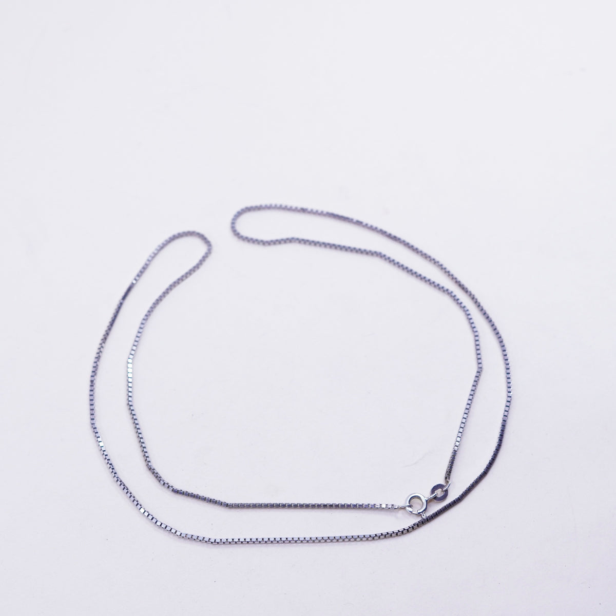 24”, 1mm, Vintage Italian sterling 925 silver box chain, necklace