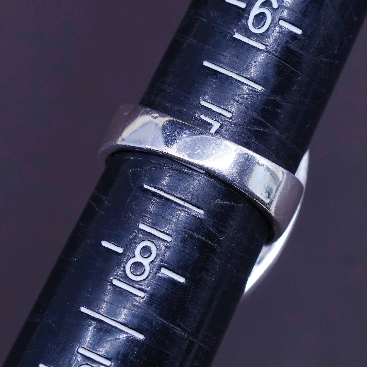 Size 7, ARK Sterling silver ring, 925 statement ring with jade