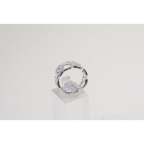 Size 8, Vtg Sterling Silver Handmade Ring, 925 Silver Band W/ Filigree Detail