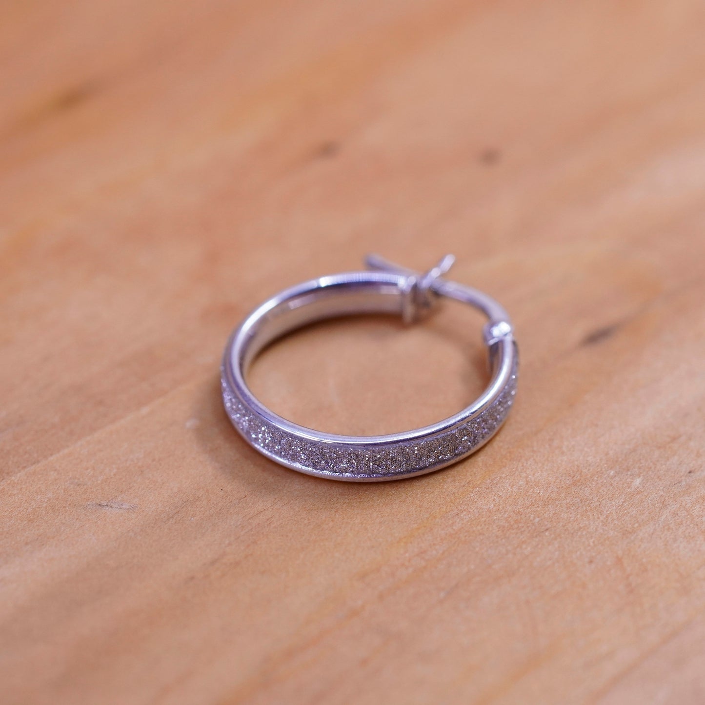 0.5”, vintage Sterling silver hoops, 925 earrings with glittering center