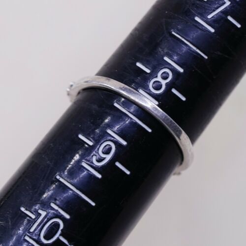 Sz 8.25, Vtg Sterling Silver Fashion Ring, 925 Silver Engagement Ring W/ Cz