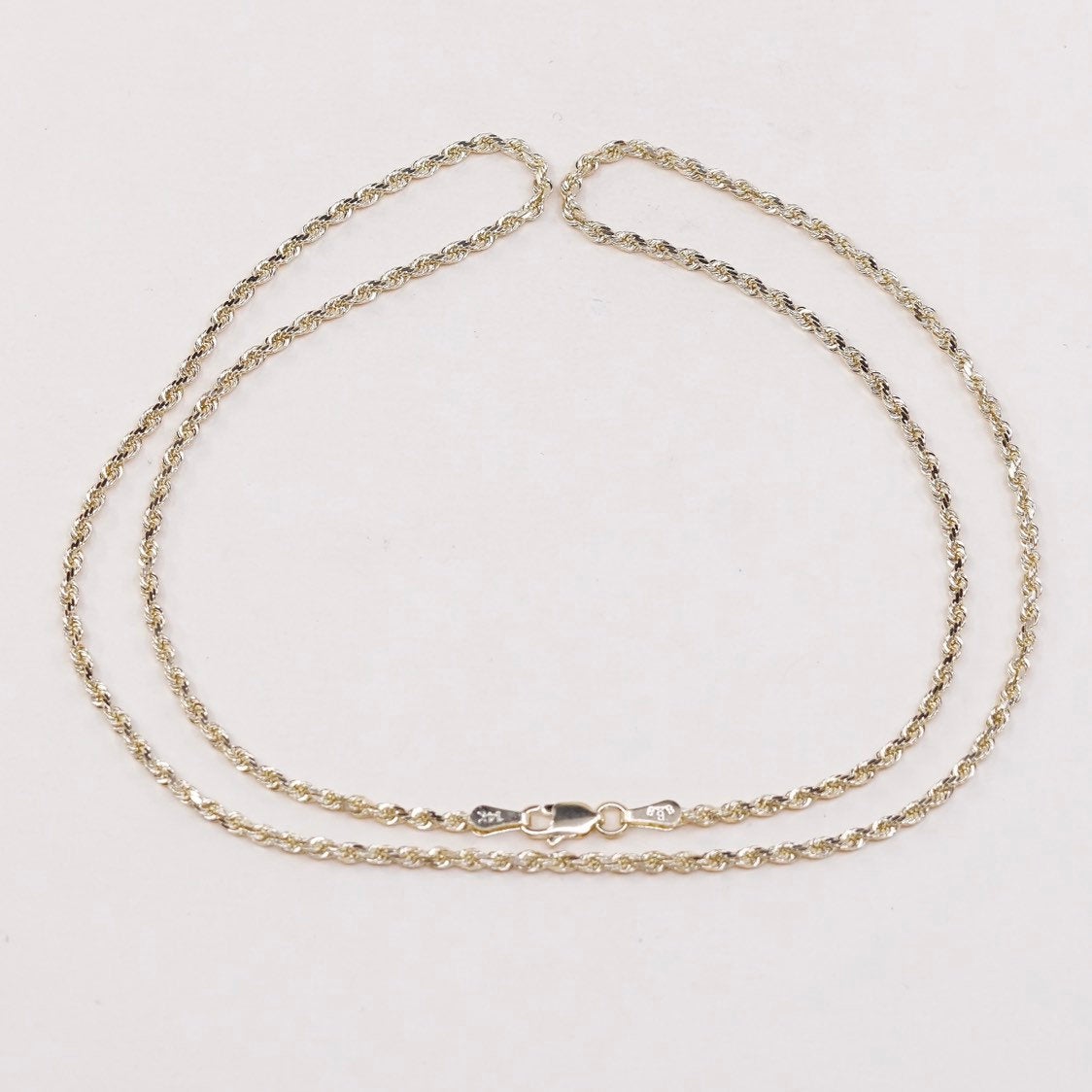 20", 2mm, vtg BBB14K gold chain, solid 585 Italy French rope necklace