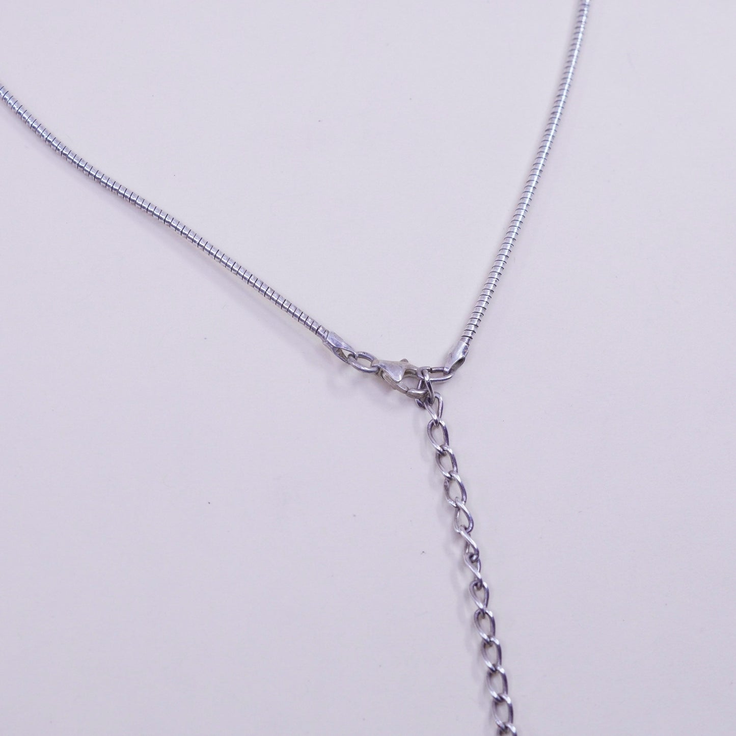 16+2” 2mm, Vintage sterling silver snake chain with Cluster Cz pendant