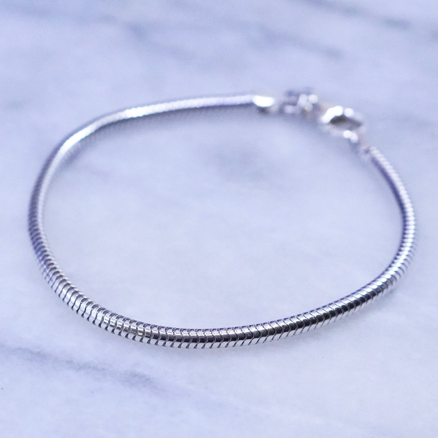 7.25”, 3mm, Sterling silver handmade bracelet, 925 snake chain