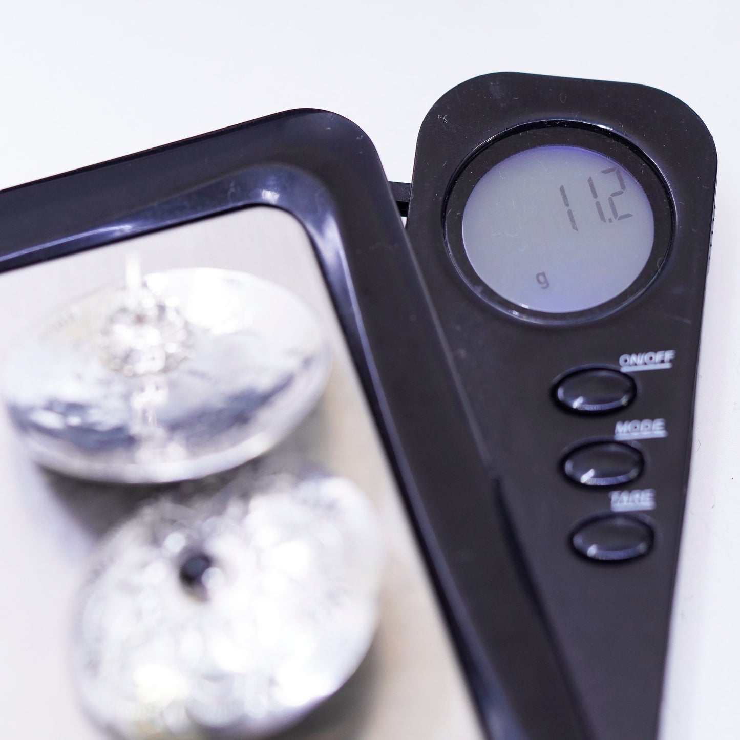 Native American Sterling 925 silver handmade earrings, disc studs obsidian