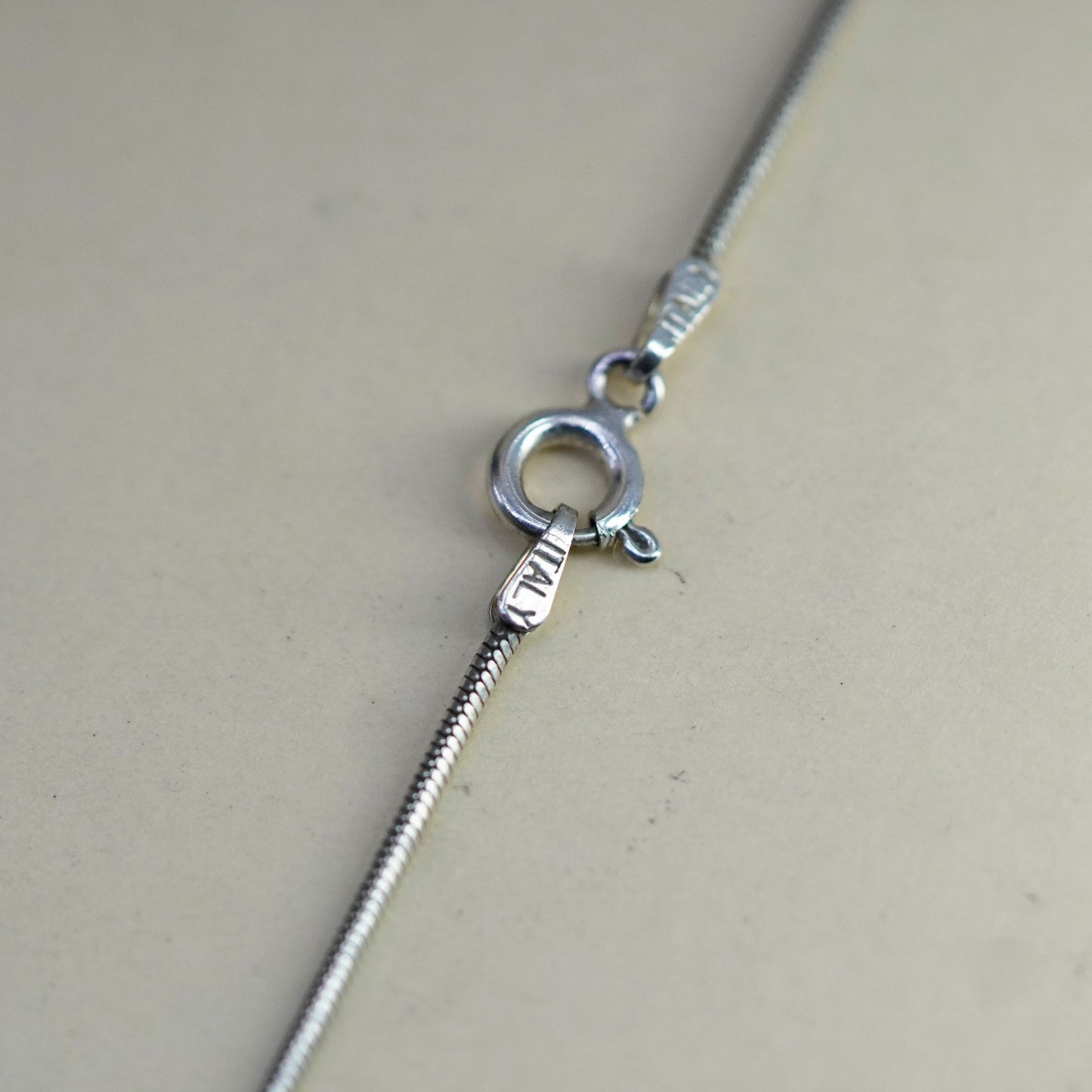 24”, 1mm, Vintage sterling silver snake chain, Italy 925 necklace
