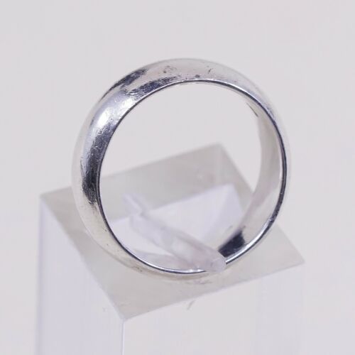 Size 5.75, Vtg Sterling Silver Handmade Wedding Ring, Band, Stamped 925