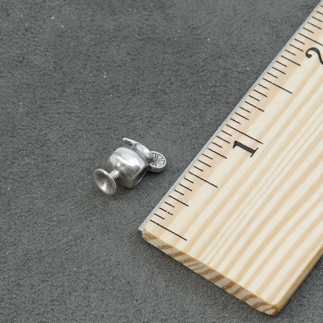 vtg Sterling silver handmade pendant, 925 cocktail bead charm