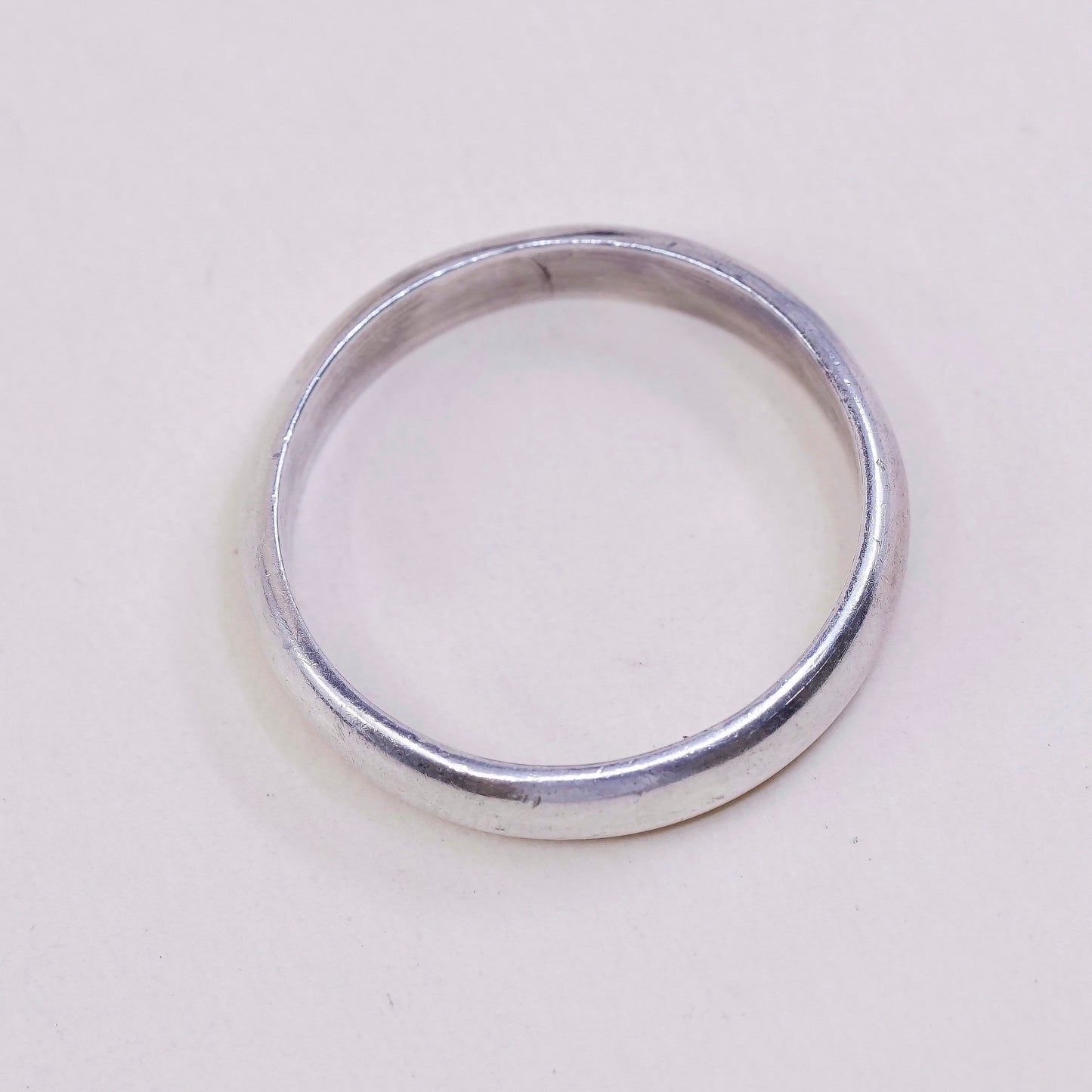sz 12.25 vtg mexico sterling silver handmade ring, 925 wedding band