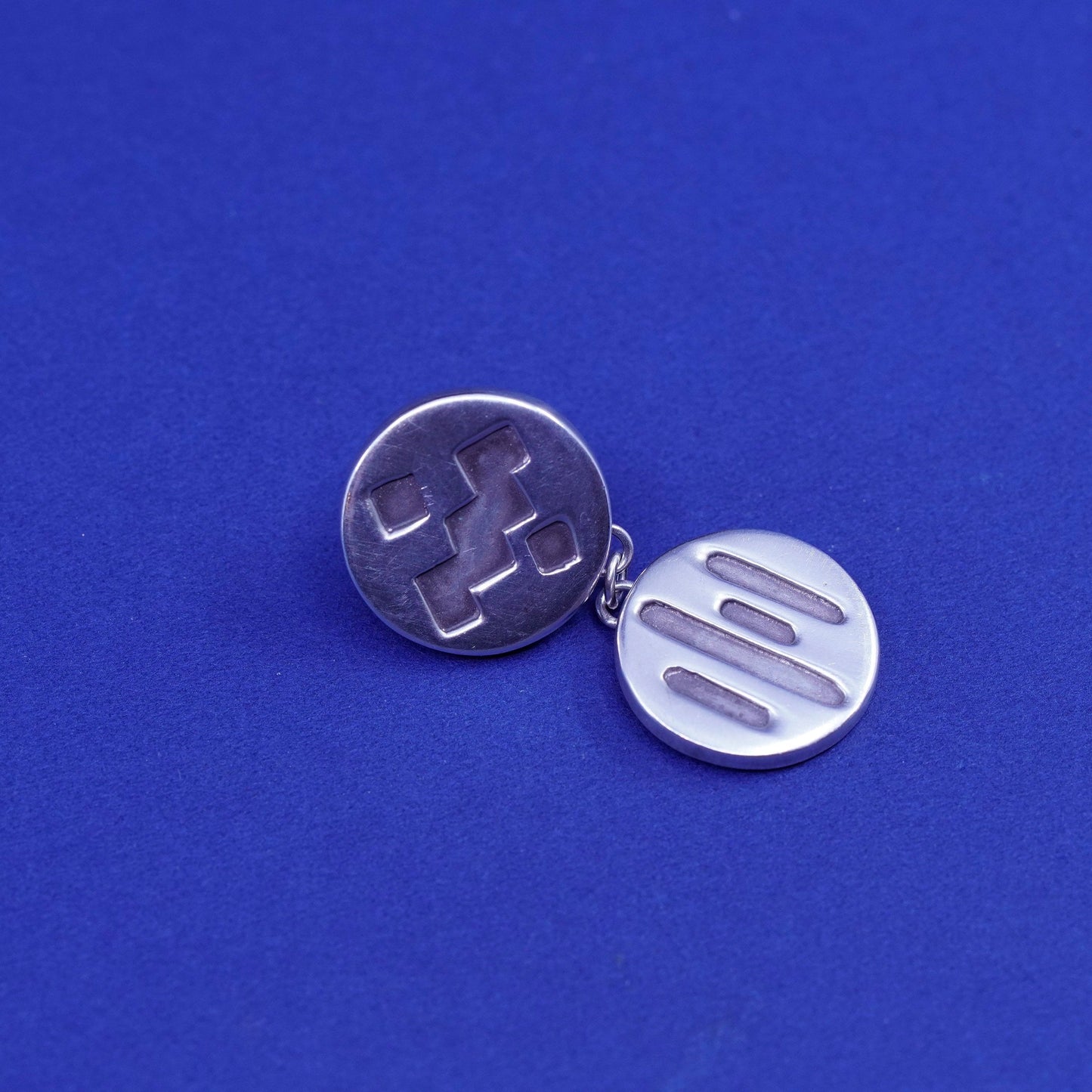 Vintage mexico sterling silver handmade earrings, modern 925 drop