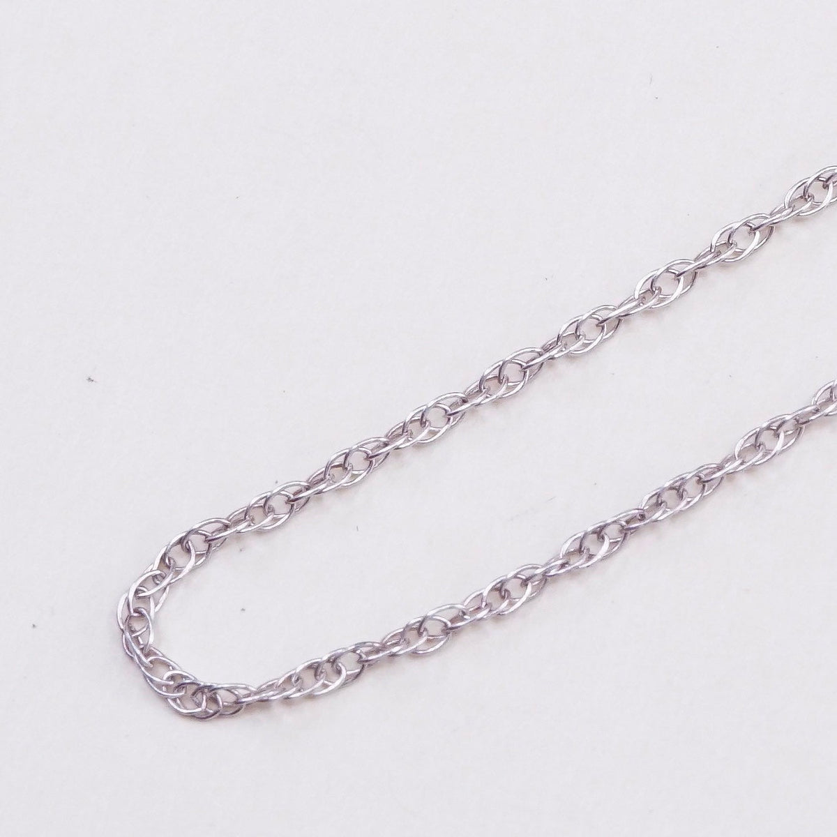 24”, 2mm, vintage Sterling silver necklace, 925 Singapore rope chain