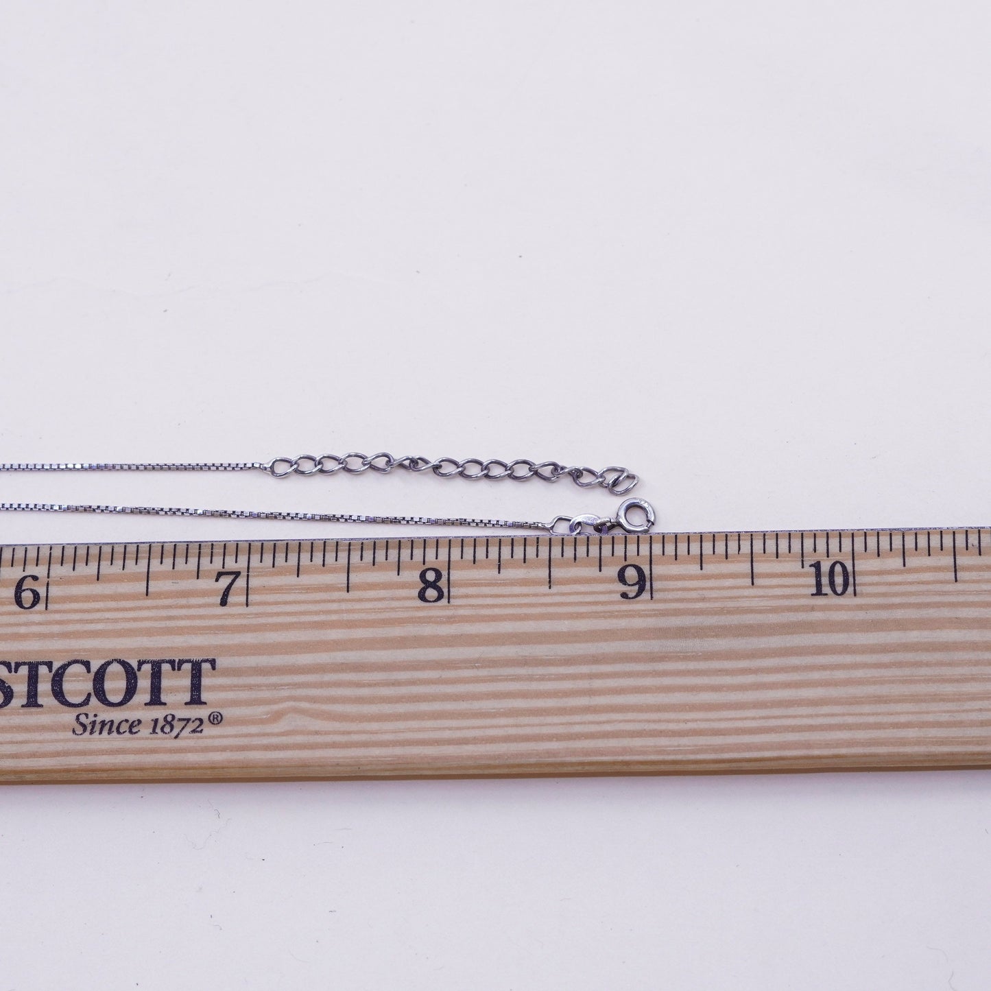16+2”, Vintage Italian sterling 925 silver box chain, necklace